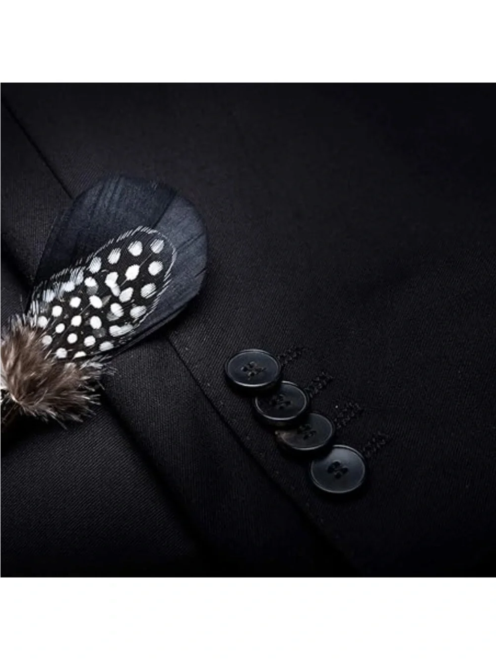Men's Natural Feather Pre-Tied Bow tie & Lapel Pin